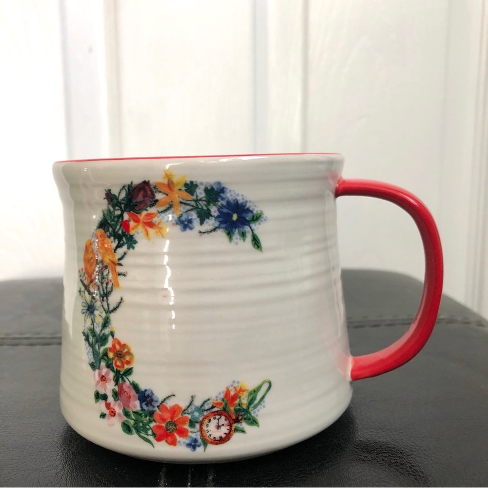 Anthropologie Floral Bouquet Letter “C” mug Nathalie Lete  NWT
